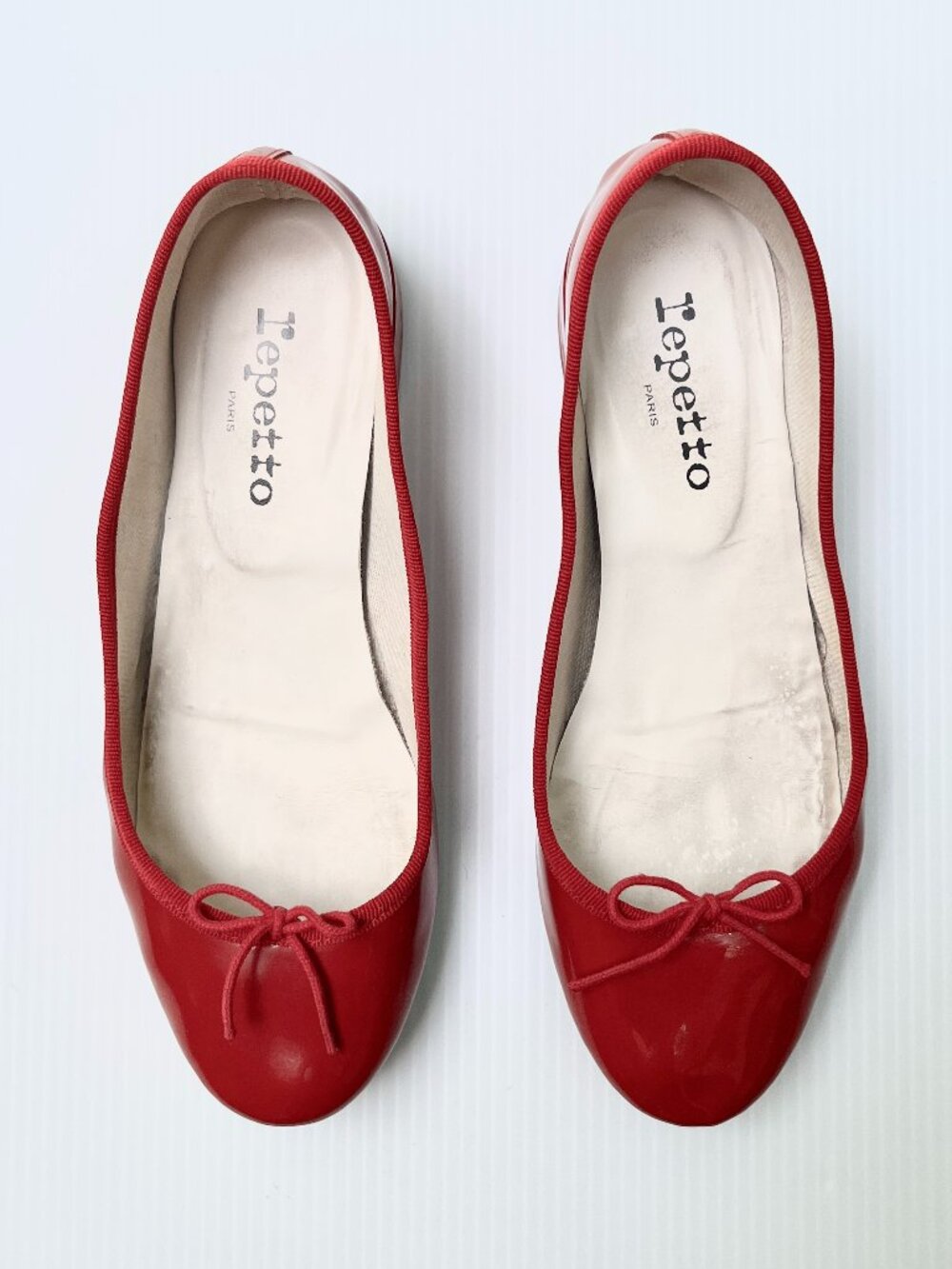 Repetto Red Leather Ballet Flats